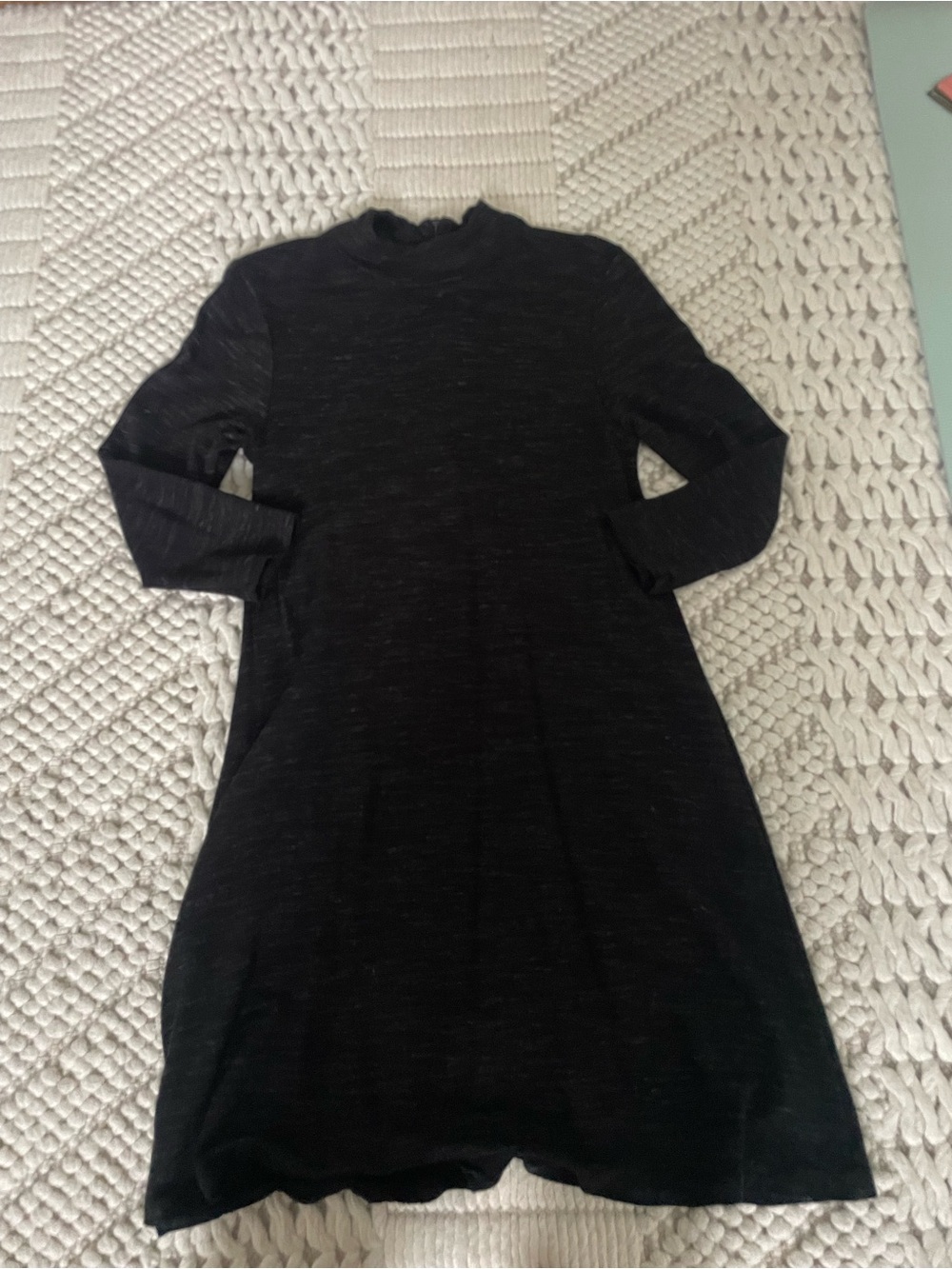 Dalia Black Long-Sleeve A-Line Dress